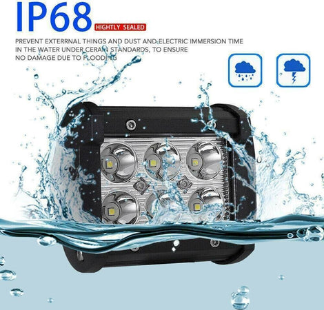 Faretto-18W-6-LED-12V-per-Auto-Jeep-Barca-Luce-6000K-Faro-Universale-IP68