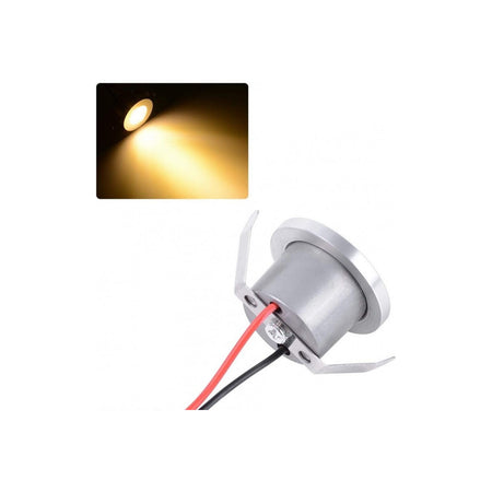 Faretto 1w Led Incasso A Soffitto Ip20 Argento Mini Spot Segnapassi Luce Calda 00267