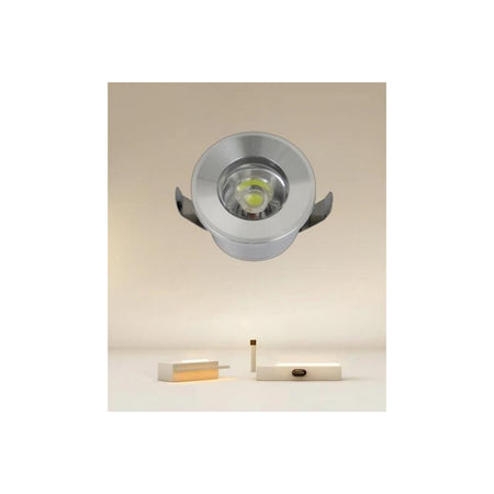 Faretto 1w Led Incasso A Soffitto Ip20 Argento Mini Spot Segnapassi Luce Calda 00267