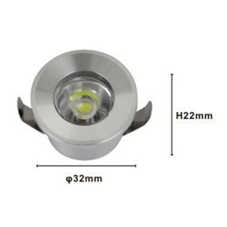Faretto 1w Led Incasso A Soffitto Ip20 Argento Mini Spot Segnapassi Luce Naturale 00250