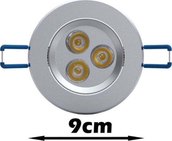 FARETTO 3 LED 3 W AD INCASSO CON ALETTE A MOLLA ROTONDO LUCE FREDDA O CALDA  Trade Shop italia - Napoli, Commerciovirtuoso.it