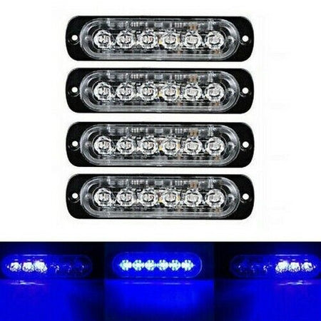 faretto Lampeggiante Led Blu Strobo 18W Emergenza Luci Tuning Soccorso 12-24V