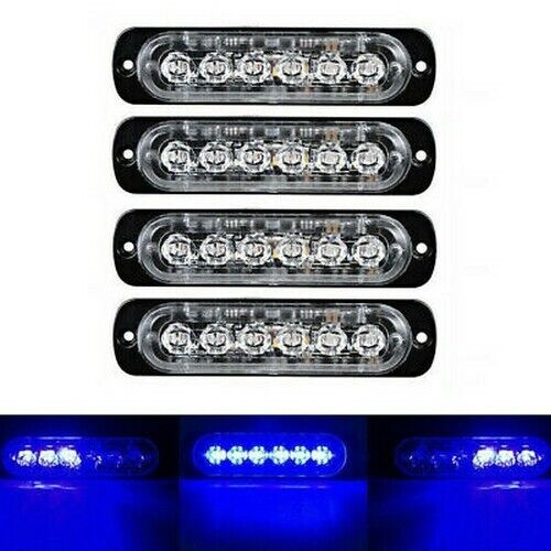 faretto Lampeggiante Led Blu Strobo 18W Emergenza Luci Tuning Soccorso 12-24V
