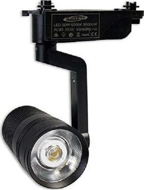 Faretto-A-Binario-Pista-20-Watt-Nero-Luce-Fredda-Naturale-Calda-2-Poli-F-20w8h