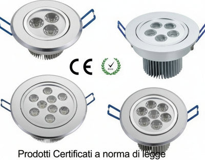 Faretto A Led Da Incasso Luce Calda O Fredda Per Controsoffitte In Cartongesso Illuminazione/Lampadine/Lampadine a LED Trade Shop italia - Napoli, Commerciovirtuoso.it