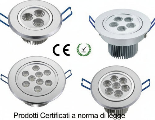 Faretto A Led Da Incasso Luce Calda O Fredda Per Controsoffitte In Cartongesso Illuminazione/Lampadine/Lampadine a LED Trade Shop italia - Napoli, Commerciovirtuoso.it