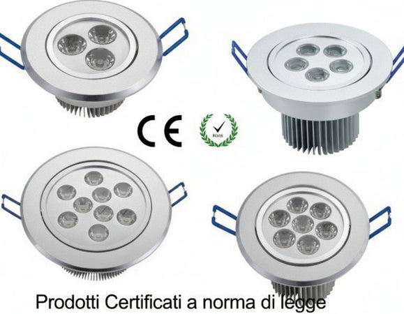 Faretto A Led Da Incasso Luce Calda O Fredda Per Controsoffitte In Cartongesso Illuminazione/Lampadine/Lampadine a LED Trade Shop italia - Napoli, Commerciovirtuoso.it