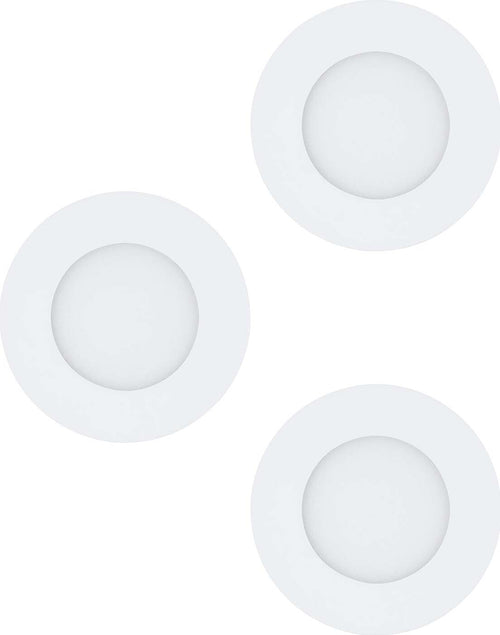 Faretto-Ad-Incasso-Moderno-Fueva-1-In-Metallo-Bianco-3-Luci-Led-2,8W-3000K