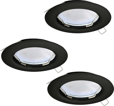 Faretto-Ad-Incasso-Moderno-Peneto-In-Acciaio-Nero-3-Luci-Gu10-2,8W