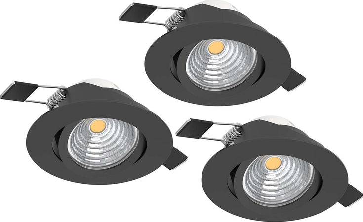 Faretto-Ad-Incasso-Moderno-Saliceto-In-Alluminio-Nero-3-Luci-Led-6W-2700K