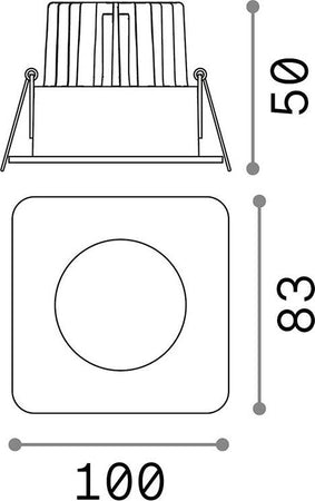 Faretto-Ad-Incasso-Moderno-Square-Room-65-Alluminio-Bianco-Led-8W-3000K