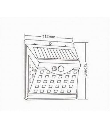 Faretto Applique Led A Parete Con Pannello Solare Luce Calda 3000k Ip65 So-a3-c