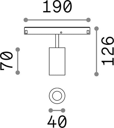 Faretto-Binario-Singolo-On-Off-Ego-Alluminio-Nero-1-Luce-8W-3000K-Luce-Calda