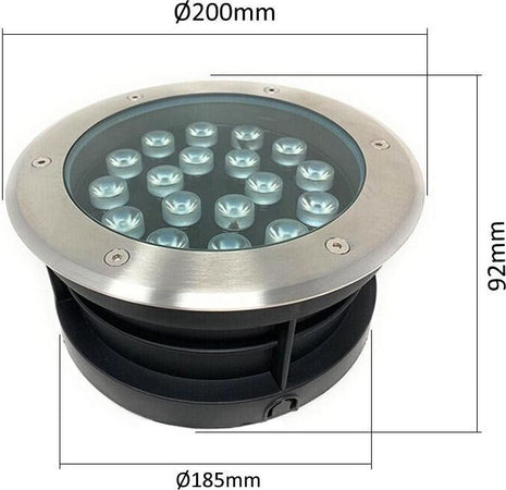 Faretto-Carrabile-Calpestabile-Segnapassi-Da-Terra-18-W-Led-Luce-Calda-Ip67