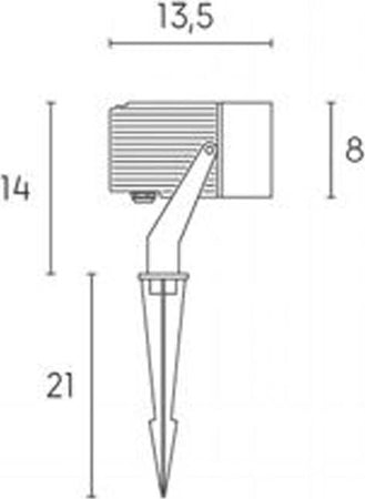 Faretto-Da-Esterno-Moderno-Tube-Alluminio-E-Vetro-Grigio-Led-12W-4000K