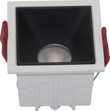 Faretto-Da-Incasso-Moderno-Alfa-Led-Alluminio-Bianco-Led-Diffusore-Nero-10W