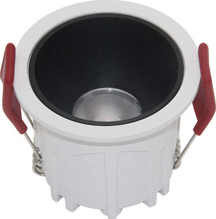 Faretto-Da-Incasso-Moderno-Alfa-Led-Alluminio-Bianco-Led-Diffusore-Pvc-Nero