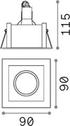 Faretto-Da-Incasso-Moderno-Funky-Metallo-Ottone-Brunito-1-Luce-Gu10