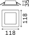 Faretto-Da-Incasso-Quadrato-Moderno-Groove-Alluminio-Bianco-Led-10W-3000K