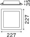 Faretto-Da-Incasso-Quadrato-Moderno-Groove-Alluminio-Bianco-Led-30W-3000K