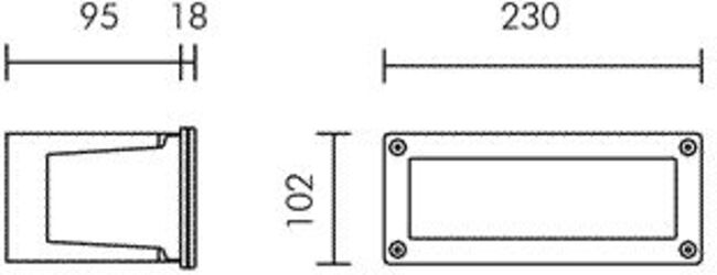 Faretto da Incasso Simes Brique Rettangolare LED