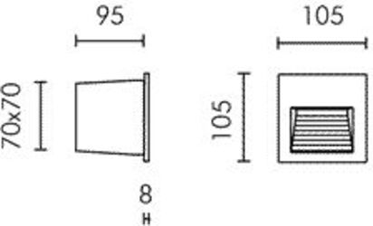 Faretto da Incasso Simes Minieos Quadrata
