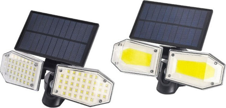 Faretto Doppio A Parete Con Pannello Solare Sensore Movimento Pir E Crepuscolare Faretti da esterno Trade Shop italia - Napoli, Commerciovirtuoso.it