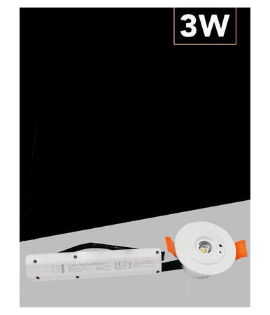 Faretto Emergenza Incasso 3w 1 Led Cob Anti Blackout Luce Fredda 6500k Na05-sl-1