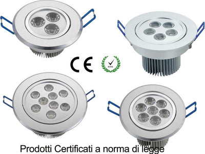 FARETTO FARO A LED 3W 5W 7W 9W 12W 15W 18W A INCASSO CON MOLLA LUCE CALDA FREDDA  Trade Shop italia - Napoli, Commerciovirtuoso.it