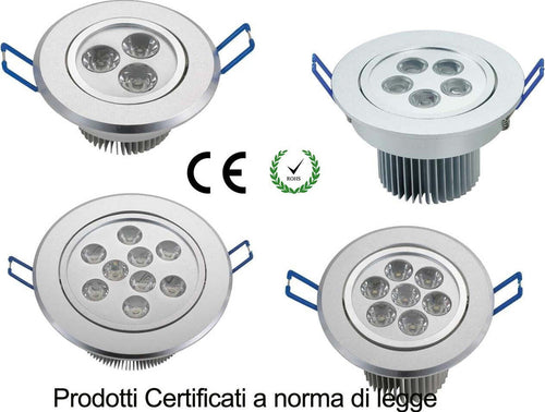 FARETTO FARO A LED 3W 5W 7W 9W 12W 15W 18W A INCASSO CON MOLLA LUCE CALDA FREDDA  Trade Shop italia - Napoli, Commerciovirtuoso.it