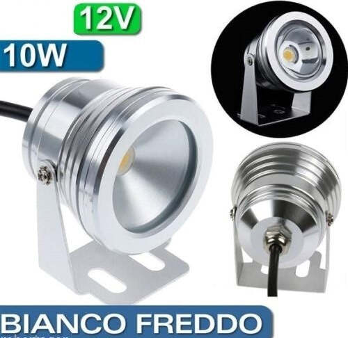 FARETTO FARO COB A LED BIANCO FREDDO 10W 12V PER ESTERNO IP65 IMPERMEABILE Illuminazione/Illuminazione per esterni/Lampade da parete Trade Shop italia - Napoli, Commerciovirtuoso.it