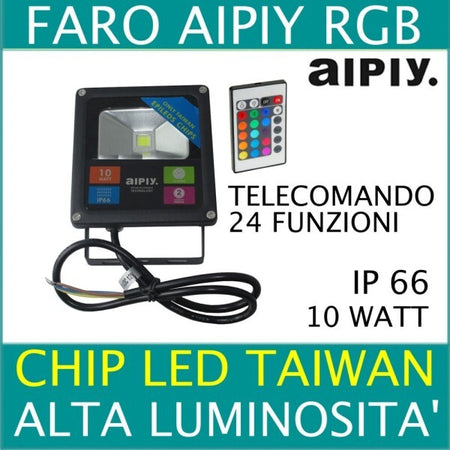Faretto-Faro-Led-10w-Slim-Rgb-Aipiy-Alta-Luminosita-Telecomando-Multicolor
