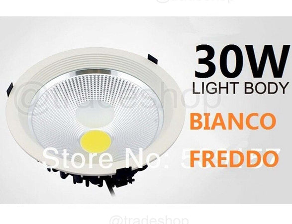Faretto Faro Led Cob 30w Gml Incasso Molla Alette Luce Bianco Fredda Calda Illuminazione/Illuminazione per interni/Luci da incasso Trade Shop italia - Napoli, Commerciovirtuoso.it