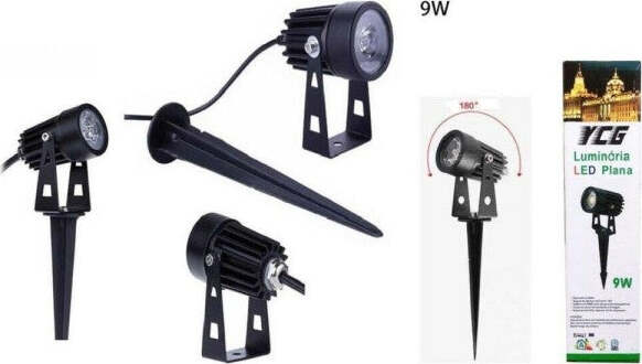 Faretto-Faro-Led-Giardino-9w-Supporto-Picchetto-Luce-Verde-Bianco-Freddo-Caldo