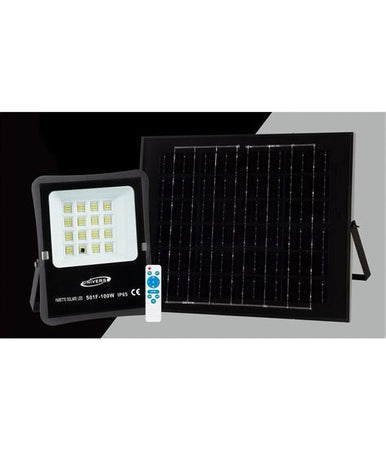 Faretto Faro Led Solare 100w Telecomando Ip65 Luce Bianca Fredda 6500k S01f-100w