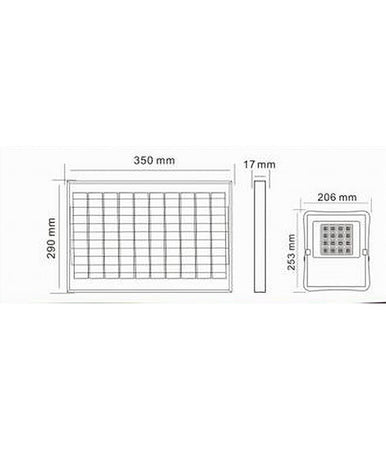 Faretto Faro Led Solare 100w Telecomando Ip65 Luce Bianca Fredda 6500k S01f-100w