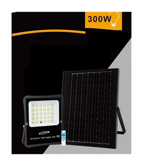 Faretto Faro Led Solare 300w Telecomando Ip65 Luce Bianca Fredda 6500k S01f-300w