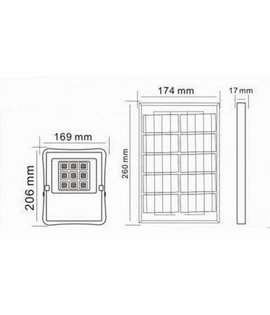 Faretto Faro Led Solare 50 W Telecomando Ip65 Luce Bianca Fredda 6500k S01f-50w