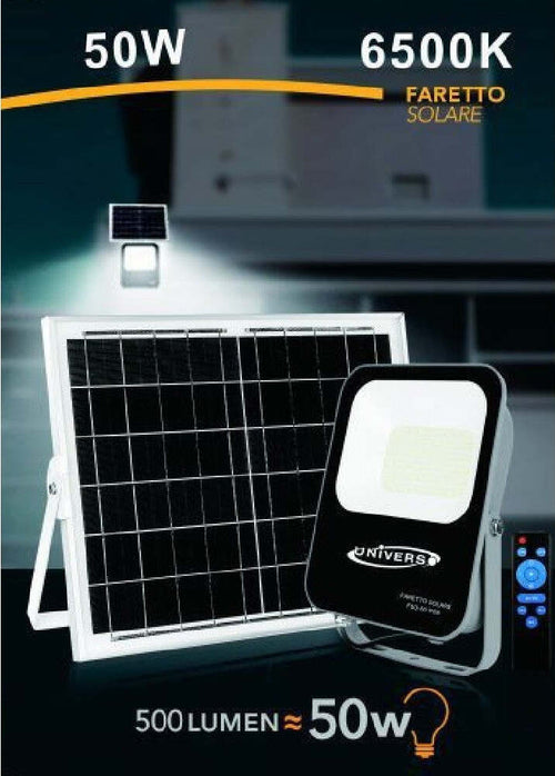 Faretto Faro Led Solare 50watt Telecomando Ip65 Luce Bianco Fredda 6500k Fso-50w Articoli da Giardino > Illuminazione da esterno > Faretti da esterno Trade Shop italia - Napoli, Commerciovirtuoso.it
