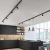 Faretto-In-Alluminio-A-Led-Tondo-Per-Sistema-In-Binario-Nero-Orientabile