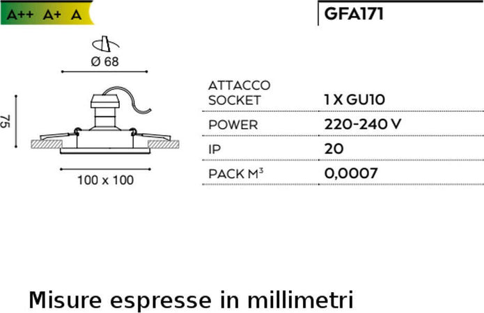 Faretto-incasso-alluminio-Gea-Led-VENUS-GFA171-LED-spot-quadrato-bianco-moderno-GU10