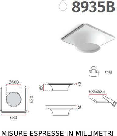 Faretto-incasso-Belfiore-9010-BOLLA-8935B.3014-LED-WIRELESS-gesso-verniciabile