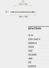 Faretto-incasso-Gea-Led-MAIA-Q-GFA754N-12W-LED-quadrato-termoplastico-lampada-soffitto