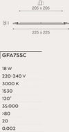 Faretto-incasso-Gea-Led-MAIA-Q-GFA755-C-18W-LED-quadrato-termoplastico-lampada-soffitto-cartongesso-interno