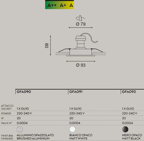Faretto-incasso-Gea-Led-ZENIT-R-GFA090-GFA091-GU10-LED-IP20-orientabile-spot-cartongesso-tondo