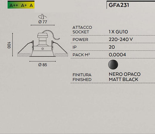 Faretto-incasso-Gea-Luce-HELIOS-R-GFA231-GU10-LED-orientabile-cartongesso