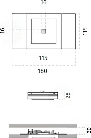 Faretto-incasso-gesso-9010-Belfiore-MINILED-QUADRO-4249-R-50G-IP20-IP44-plafone-soffitto-bianco-verniciabile