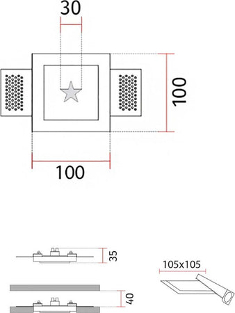 Faretto-incasso-gesso-Belfiore-9010-4251A-LED-24V-lampada-parete-soffitto-interno