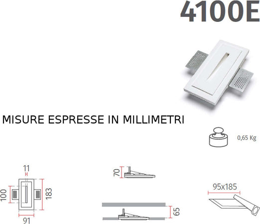 Faretto-incasso-gesso-Belfiore-9010-AGO-SMALL-4100E.3000-LED-WIRELESS-lampada-parete