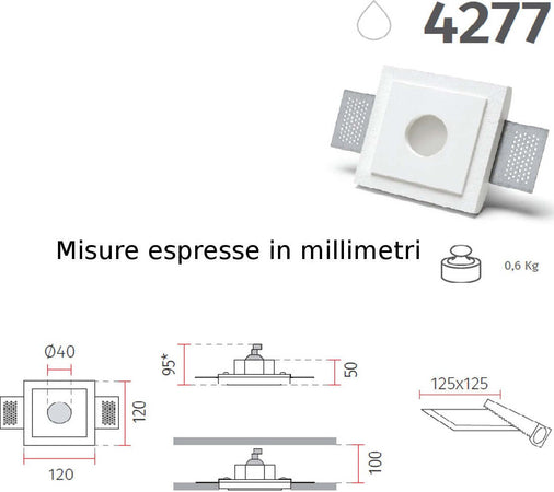 Faretto-incasso-gesso-Belfiore-9010-CEFEO-SMALL-4277.35-GU10-LED-gesso-cartongesso-muratura-IP20-IP44
